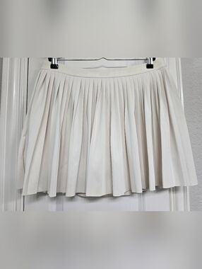 Prince Cream Pleated Mini Skirt
